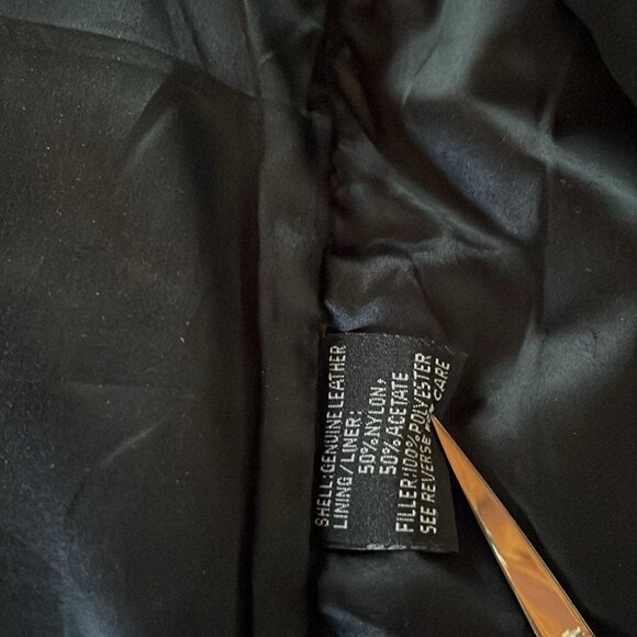 Vintage UNIK SZ LG Adjustable Leather Vest & Neck Cover Embroidered W/Event Pins - Picture 7 of 15